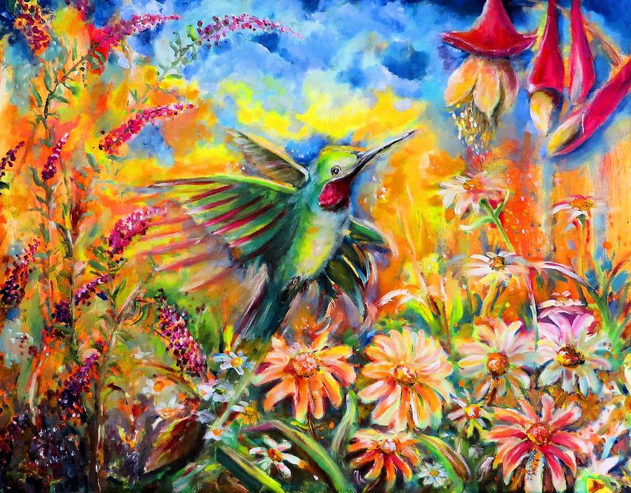 Hummingbird Painting by Bernadette Krupa