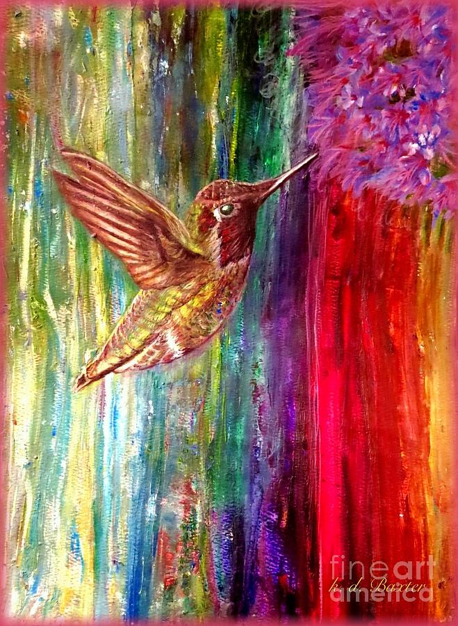 Hummingbird Fiesta Painting by Kimberlee Baxter