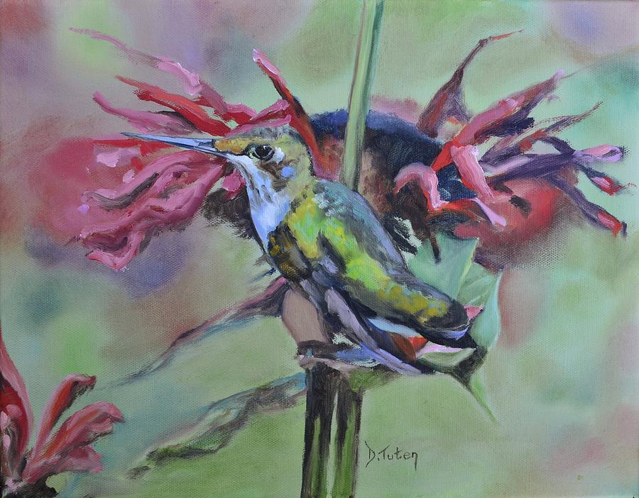 Hummingbird Hangout Painting by Donna Tuten