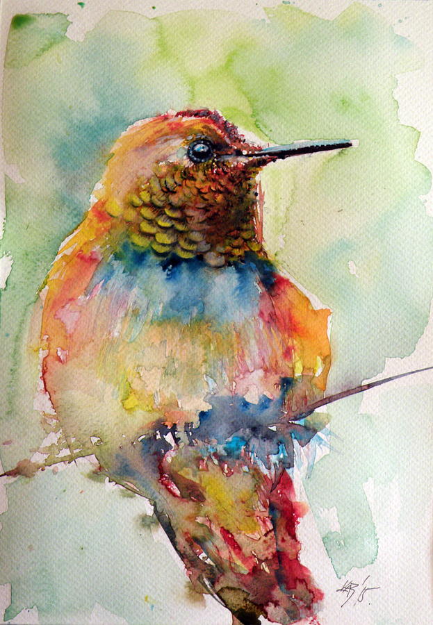 Hummingbird Painting by Kovacs Anna Brigitta