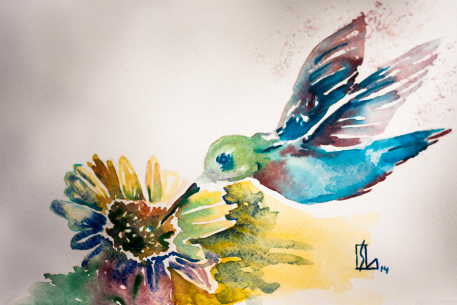 Hummingbird Painting by Lee Stockwell