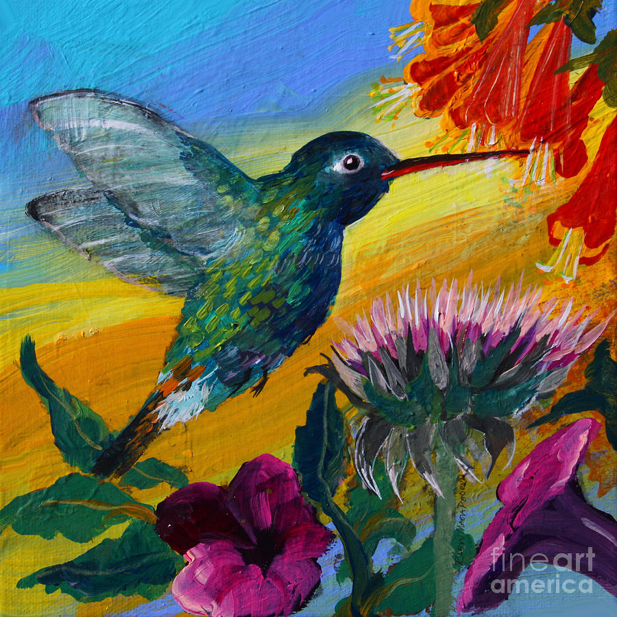 Hummingbird Painting by Robin Pedrero