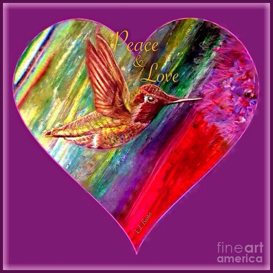 Hummingbird Spreads Peace And Love Painting by Kimberlee Baxter