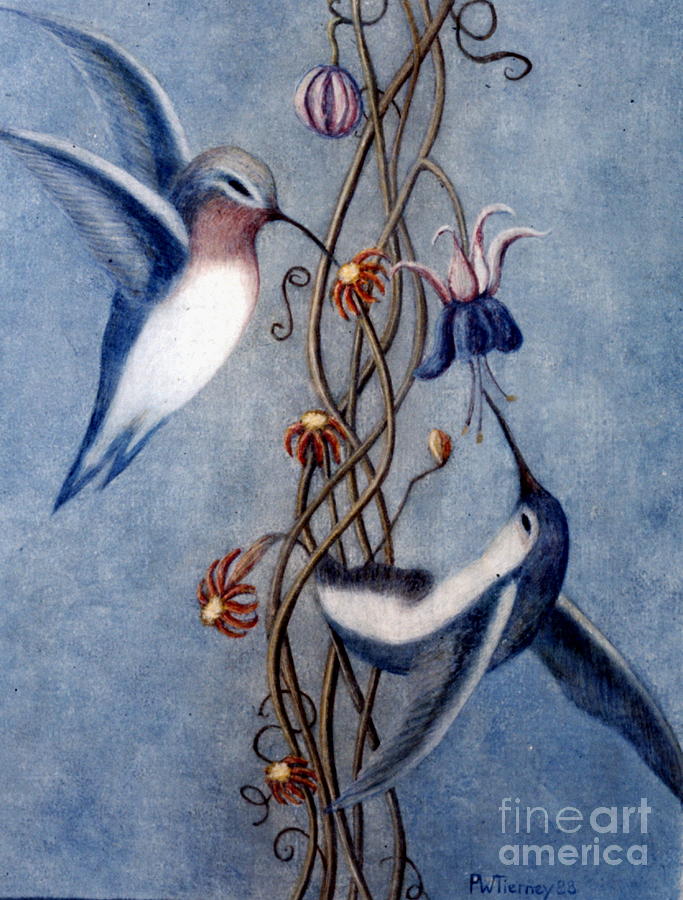 Hummingbirds Painting by Patricia Tierney