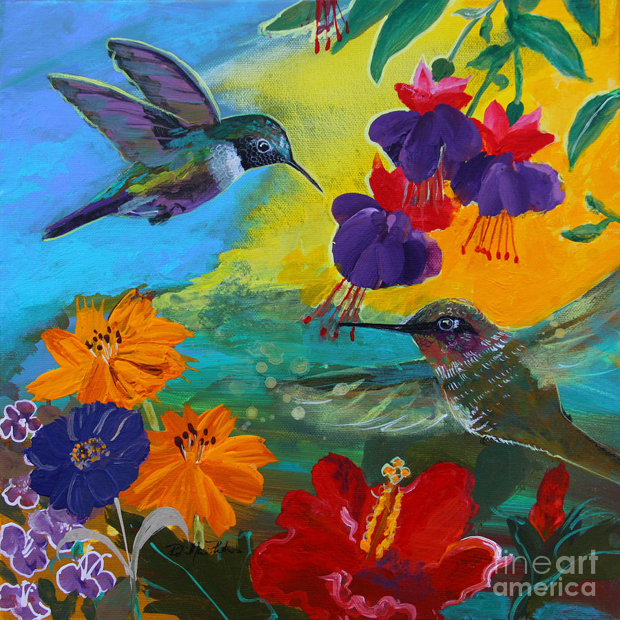 Hummingbirds Prayer Warriors Painting by Robin Pedrero