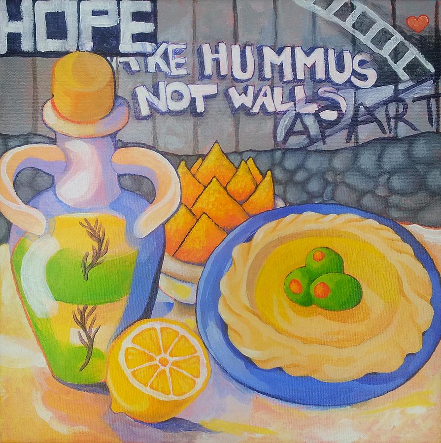 Hummus Behind a Wall Painting by Corey Habbas