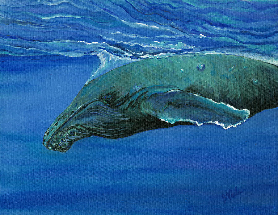 Humpback Calf Painting by Bev Veals