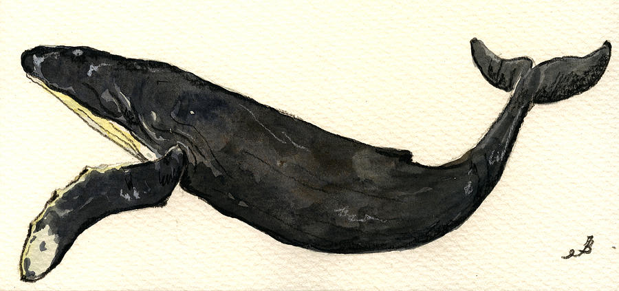 Wildlife Painting - Humpback whale by Juan  Bosco
