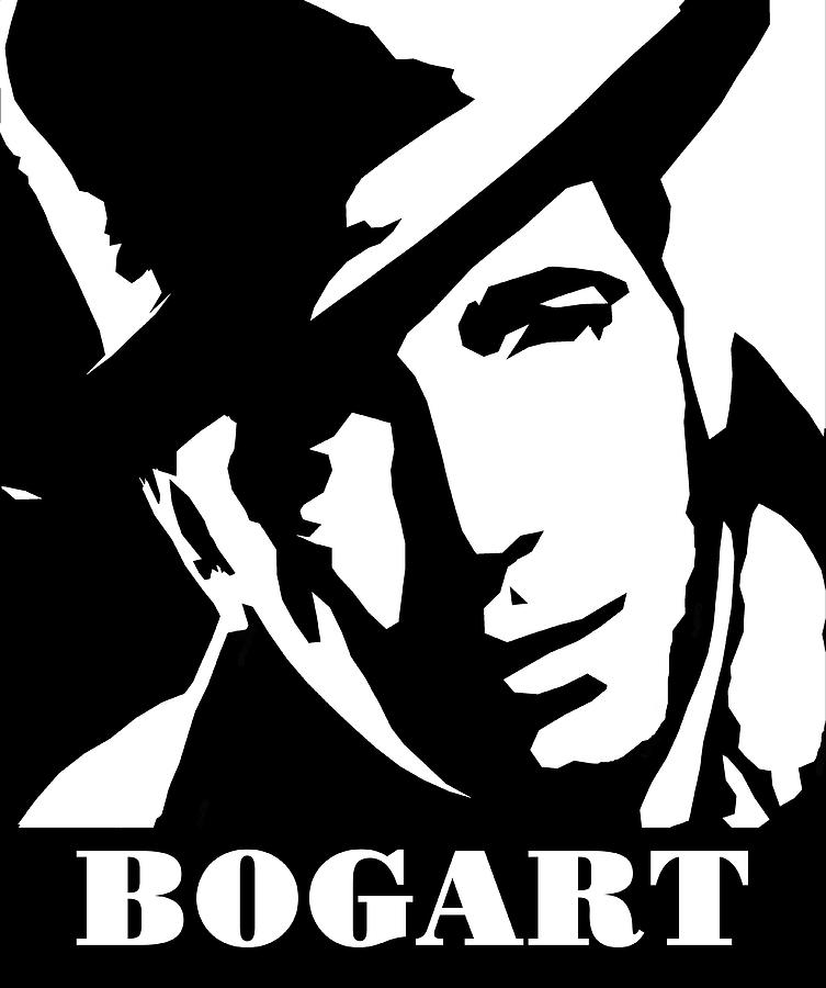 Humphrey Bogart Black and White Pop Art Digital Art by David G Paul