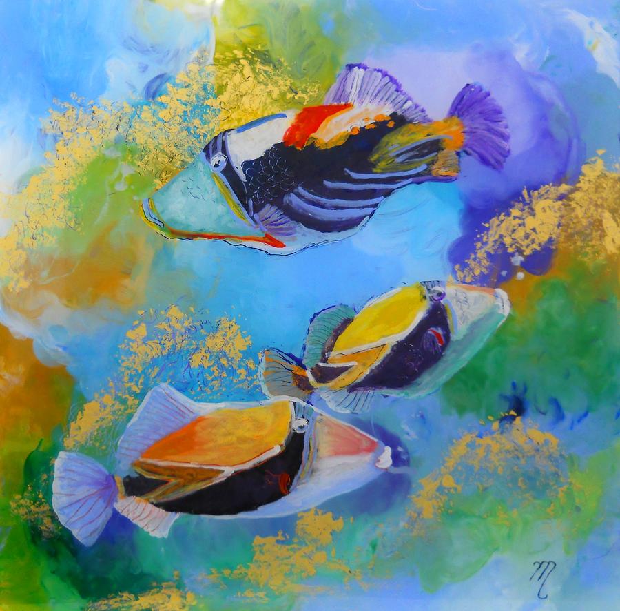 Tropical Fish Painting - Humuhumu by Marionette Taboniar