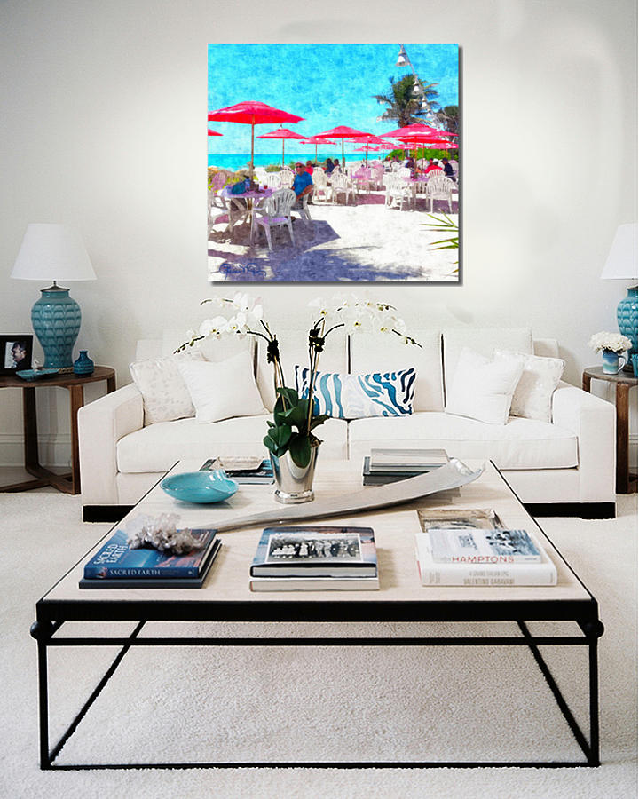 Shown Hung on Wall - Lunch With Your Feet In The Sand Photograph by Susan Molnar