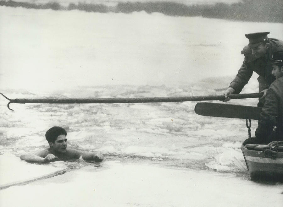 Hungarian Athlete On Annual Winter Swim A Cross The Danube Photograph by Retro Images Archive