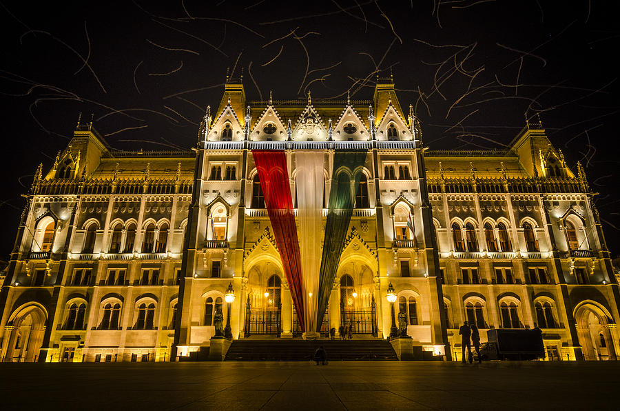 Hungarian Parliament at Night Photograph by Pablo Lopez