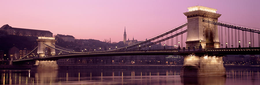 Architecture Photograph - Hungary, Budapest, Szechenyi Lanchid by Panoramic Images