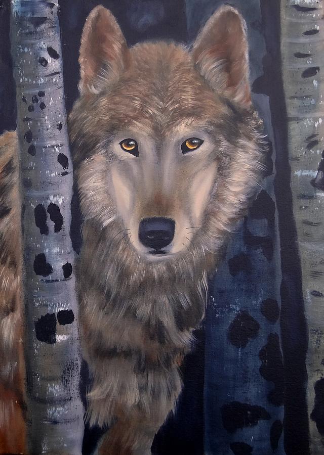 Hungry Wolf Painting by Fineartist Ellen | Fine Art America