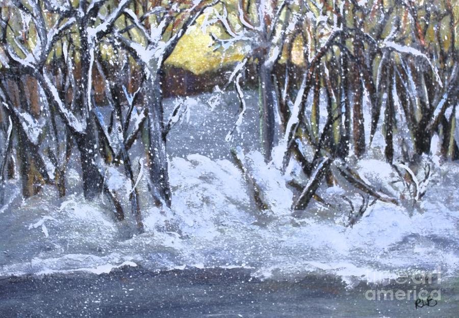 Hunkering Down Blizzards 2015 Painting by Rita Brown