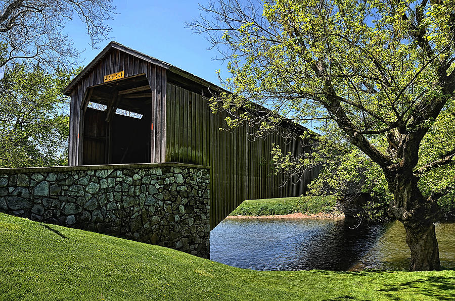 Hunseckers Mill Covered Bridge Photograph by Dave Sandt