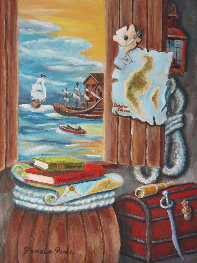 Hunt for Treasure Island Painting by Pamela Poole