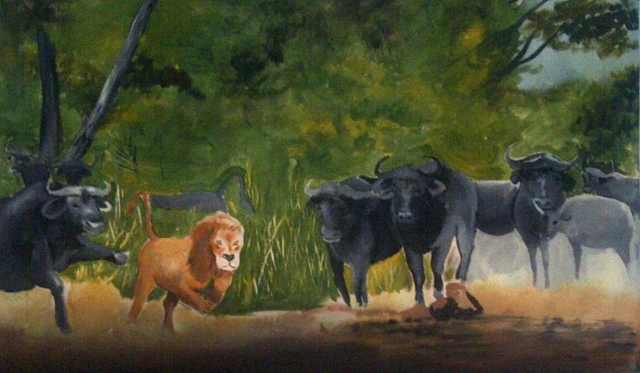 Hunter Becomes The Hunted Painting By Anthony Gathogo