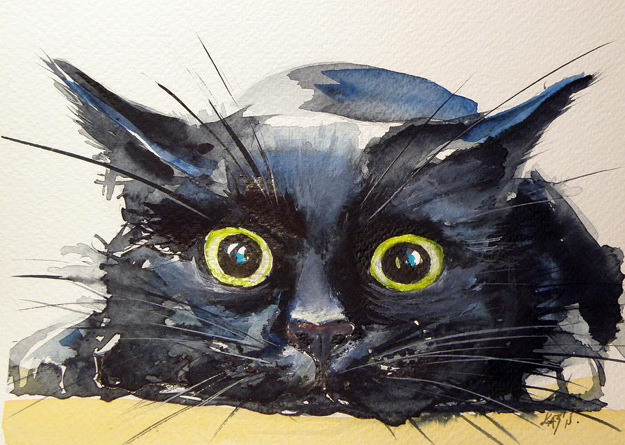 Cat Painting - Hunter Cat by Kovacs Anna Brigitta
