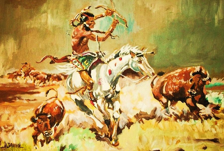 Hunter of the Plains as He Was Painting by Al Brown
