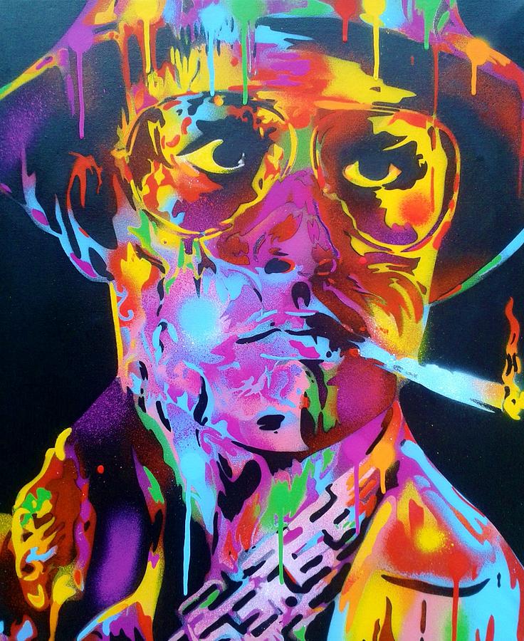 Movie Painting - Hunter S Thompson by Leon Keay