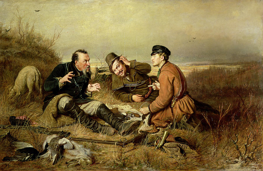 Rifle Photograph - Hunters, 1816 by Vasili Grigorevich Perov