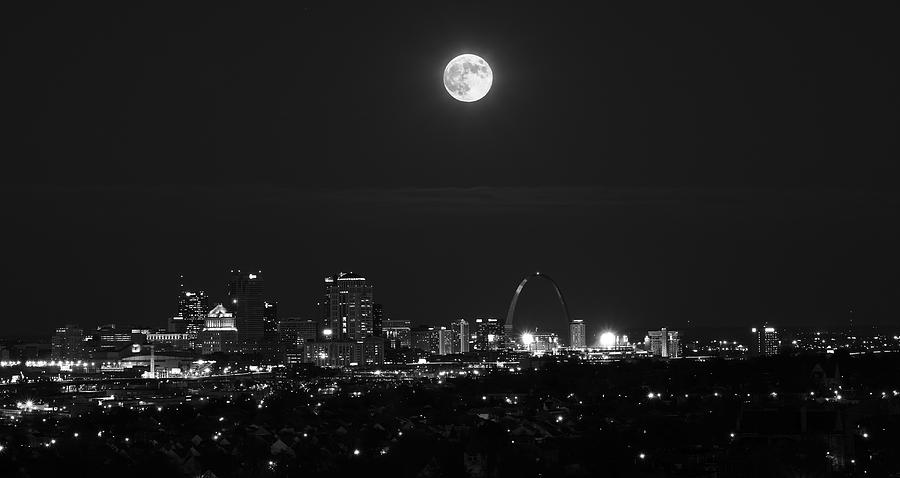 Hunters Moonrise Over St. Louis Photograph by Scott Rackers
