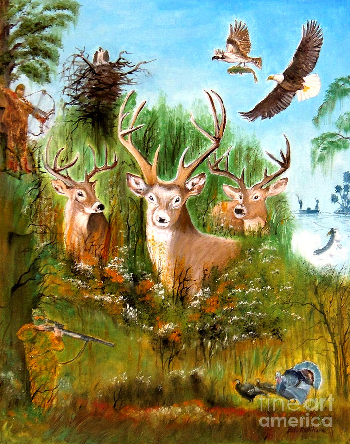 Deer Painting - Hunters Paradise by Bill Holkham