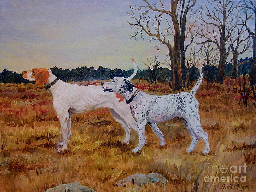 Hunting Dogs Painting by Genie Morgan