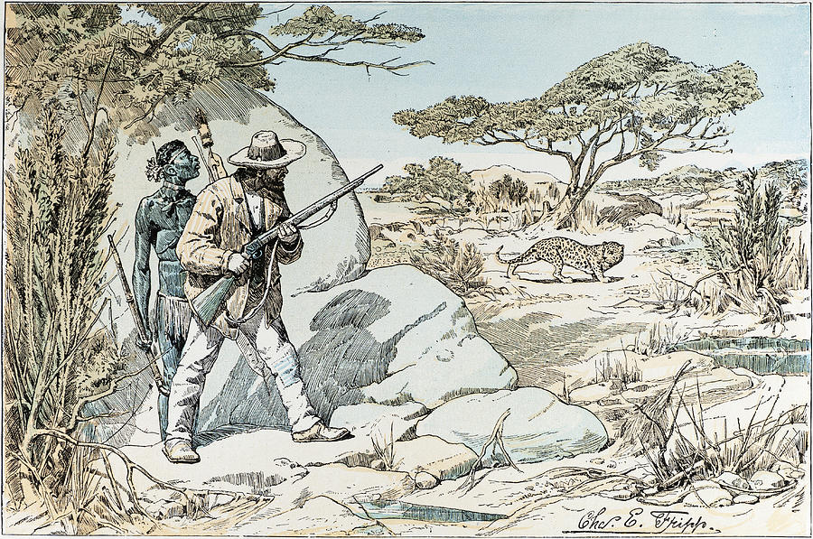 african hunter drawing