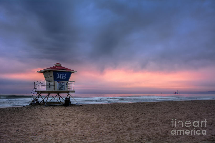 Huntington Beach Lifeguard Tower Photograph by Eddie Yerkish