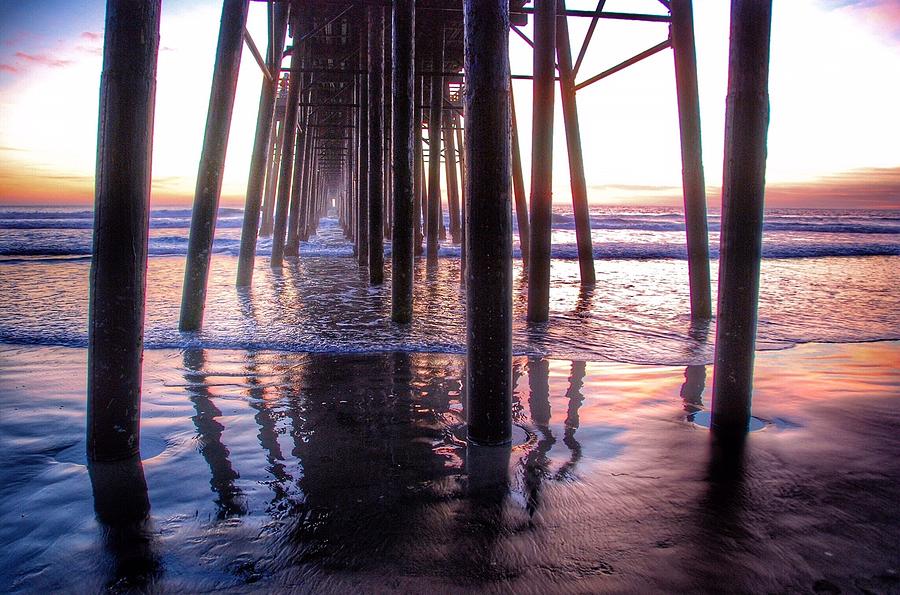 Huntington Beach Photograph - Huntington Beach Pier at Dusk by Hal Bowles