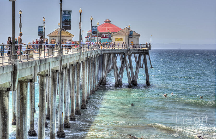 Huntington Beach Pier Surf City Photograph by David Zanzinger