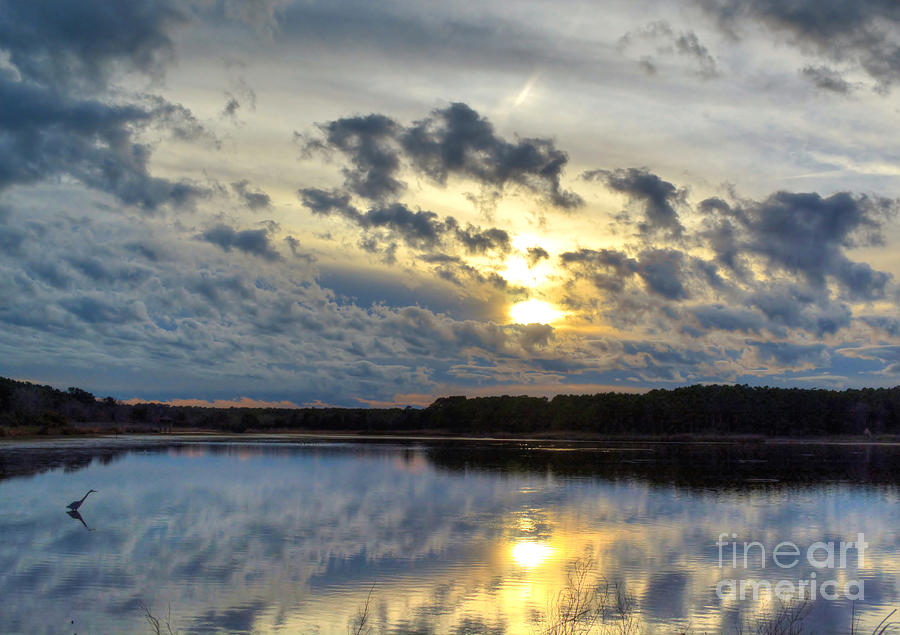 Huntington Sunset Reflection Photograph by Kathy Baccari