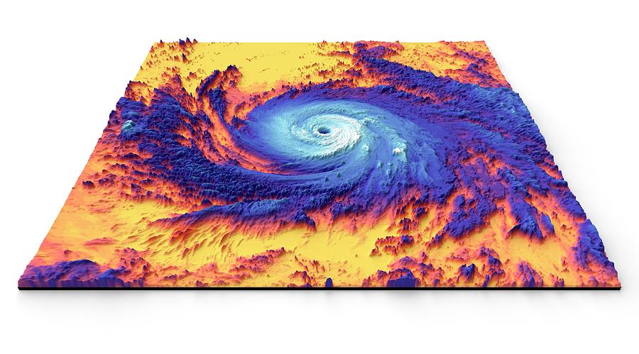 Storm Photograph - Hurricane Maria by Nasa Earth Observatory/joshua Stevens/science Photo Library