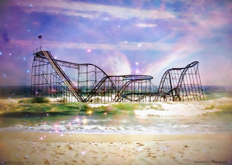 Hurricane Sandy Photograph - Hurricane Sandy Jetstar Roller Coaster Fantasy by Jessica Cirz