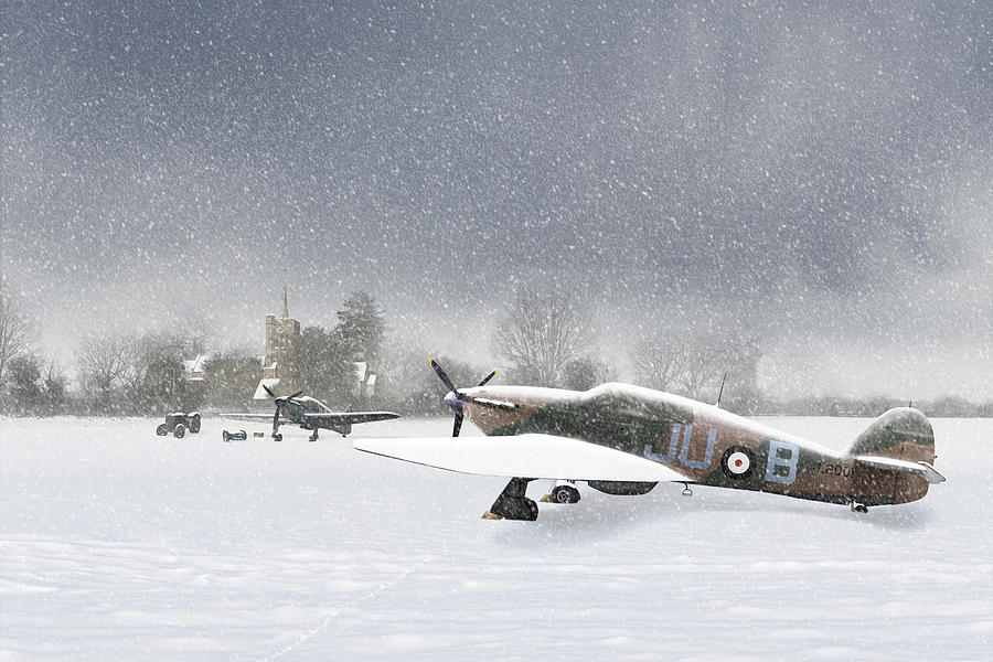 Hurricanes in the snow with church Photograph by Gary Eason