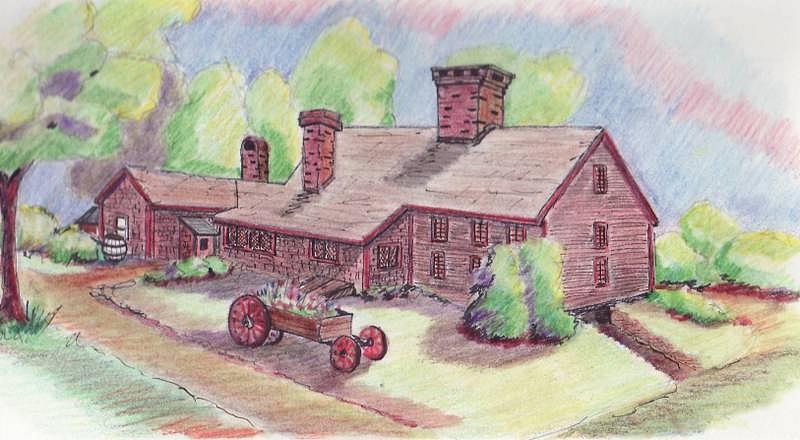 hutchinson Homestead Drawing by Paul Meinerth