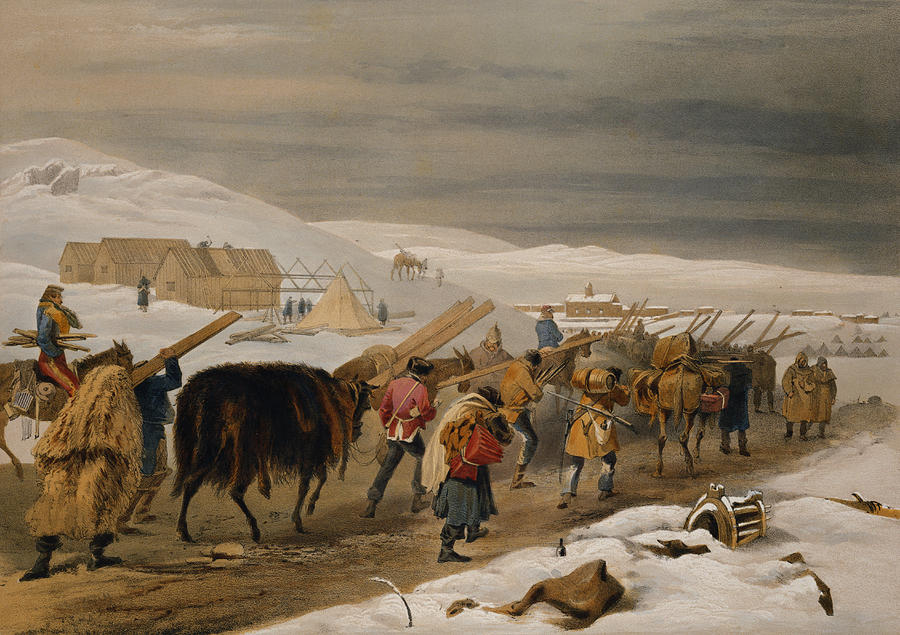Winter Drawing - Huts And Warm Clothing For The Army by William Crimea Simpson
