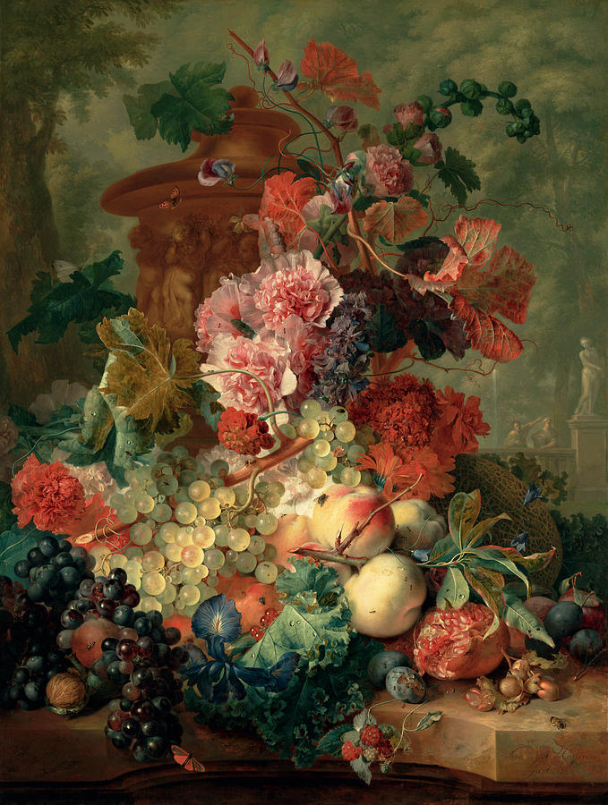 Huysum Fruit Piece, 1722 Painting by Granger