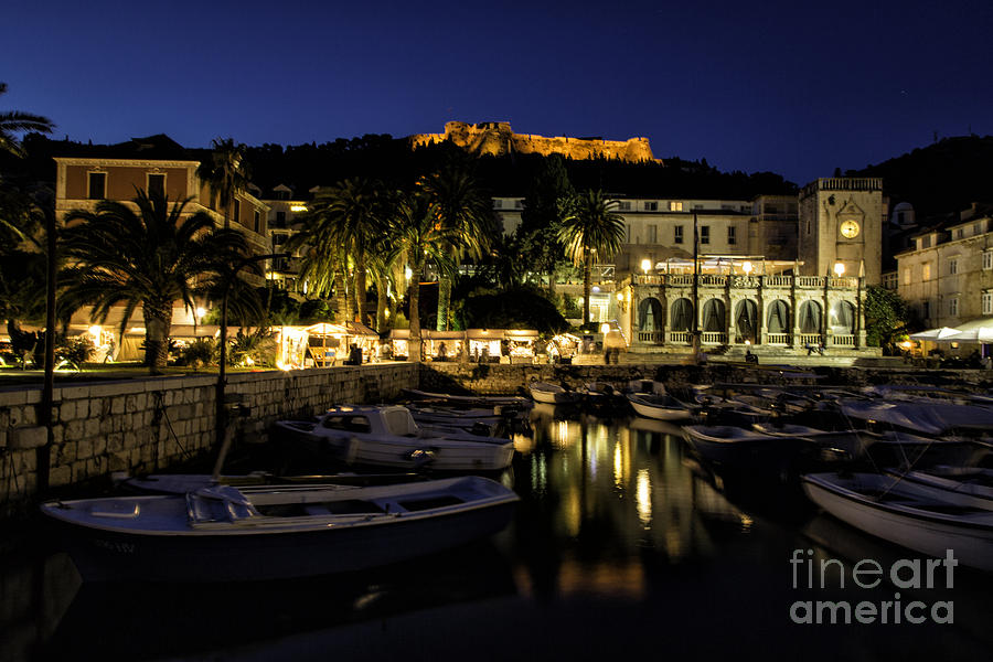 Hvar Fort At Night Photograph by Timothy Hacker