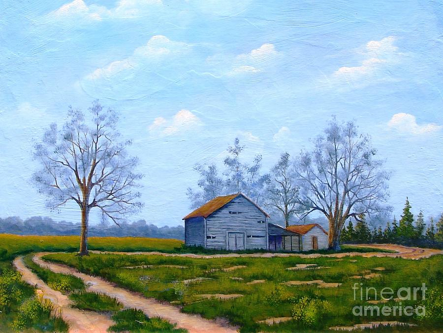 Hwy 302 Farm Painting by Jerry Walker