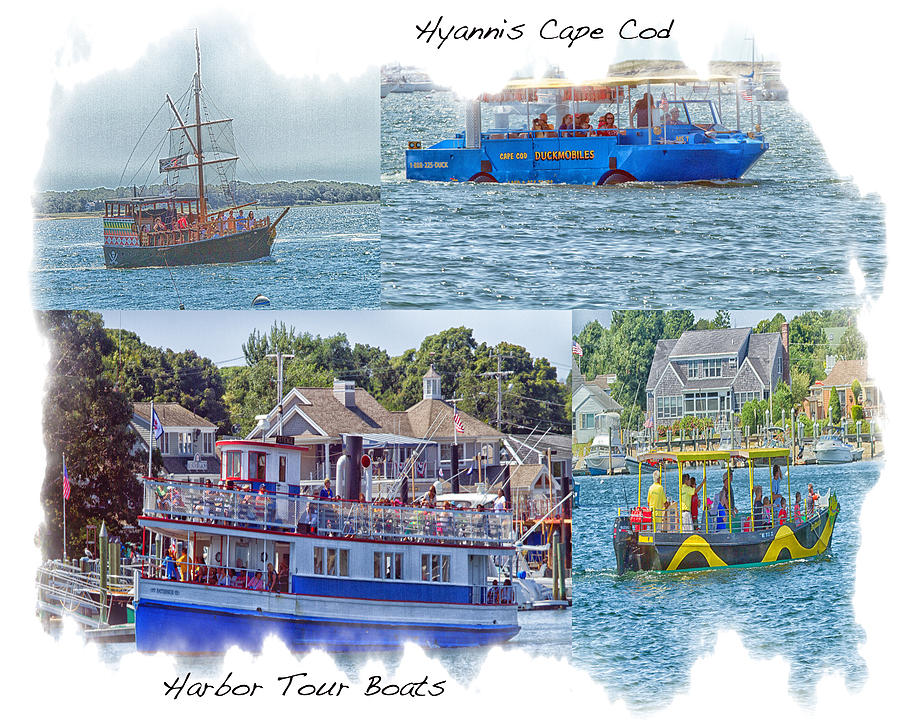 Hyannis Cape Cod Harbor  Tour Boats Photograph by Constantine Gregory