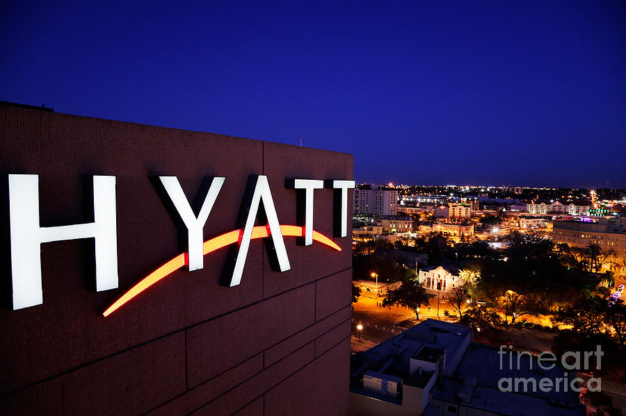 San Antonio Photograph - Hyatt sign by Jo Ann Snover