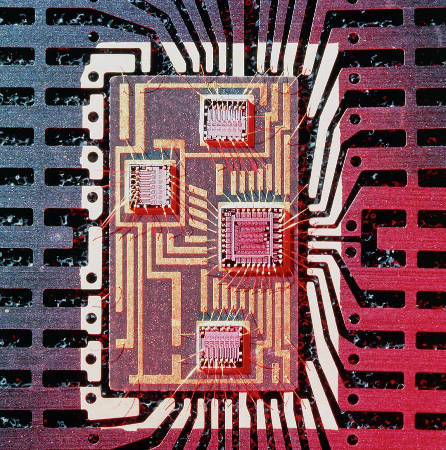 Hybrid Integrated Circuit Chip Photograph by Alfred Pasieka/science Photo Library