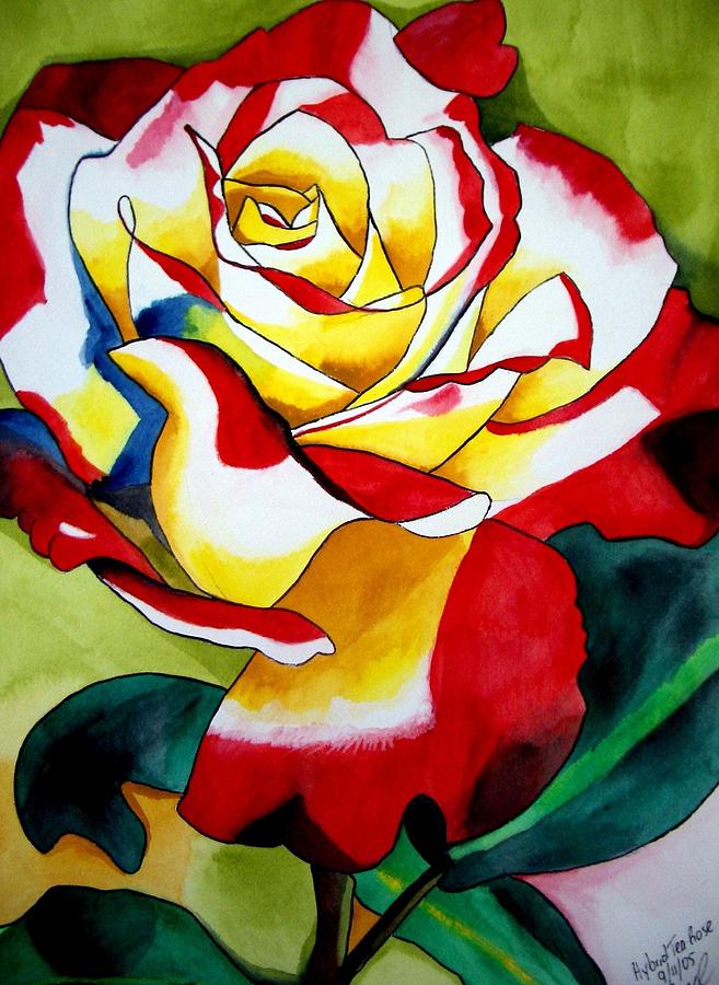 Rose Painting - Hybrid Tea Rose by Sacha Grossel Rose Painting - Hybrid Tea Rose by Sacha Grossel