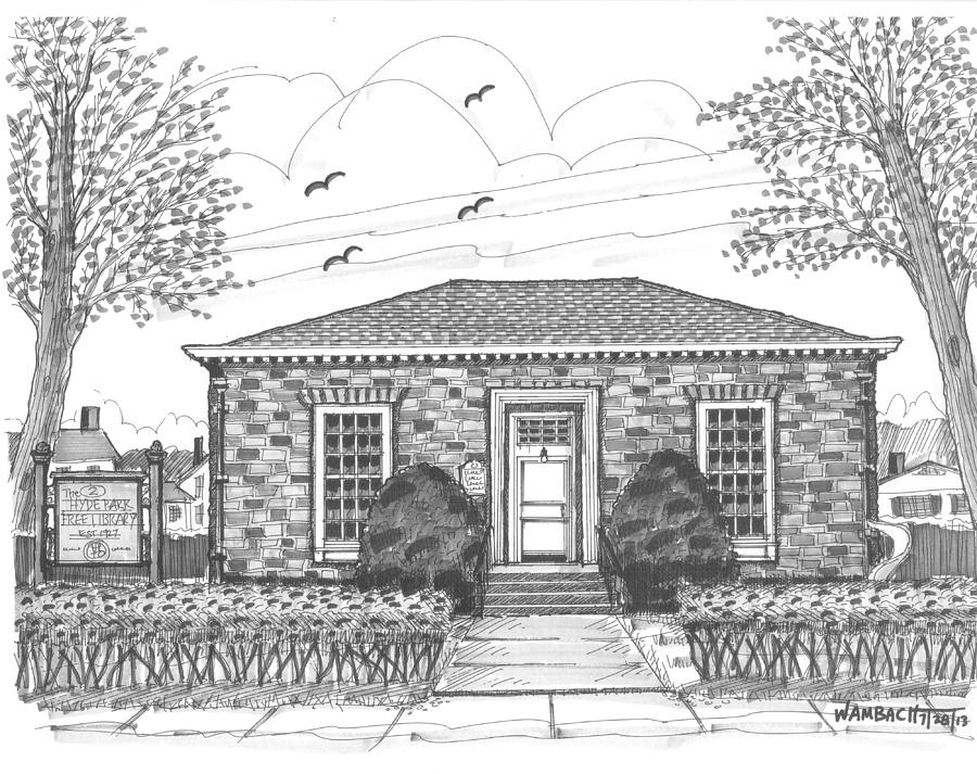 Hyde Park Public Library Drawing by Richard Wambach
