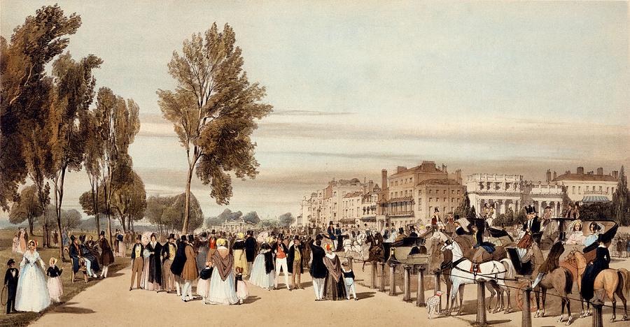 Hyde Park Drawing - Hyde Park, Towards The Grosvenor Gate by Thomas Shotter Boys