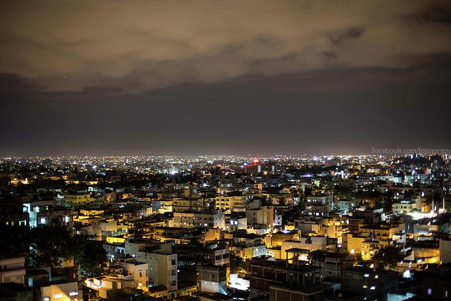 Hyderabad Skyline At Night Photograph by Sanjay Borra